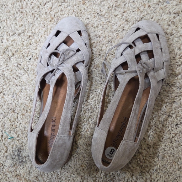 Jeffrey Campbell Shoes - Jeffrey Campbell Women's Taupe Suede Loafers